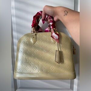 SOLD Louis Vuitton PM Alma Vernis Bag in Beige